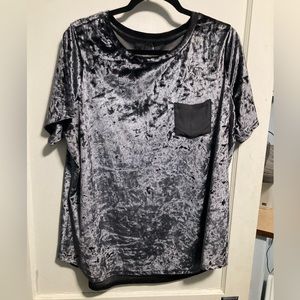 Maurice’s velvet top in grey 1X